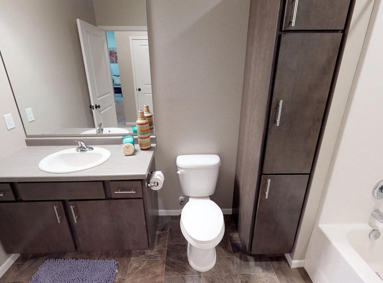bathroom, sink, toilet, linen closet, apartment in moorhead